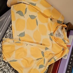 Carters Yellow Lemon Print Swim Set